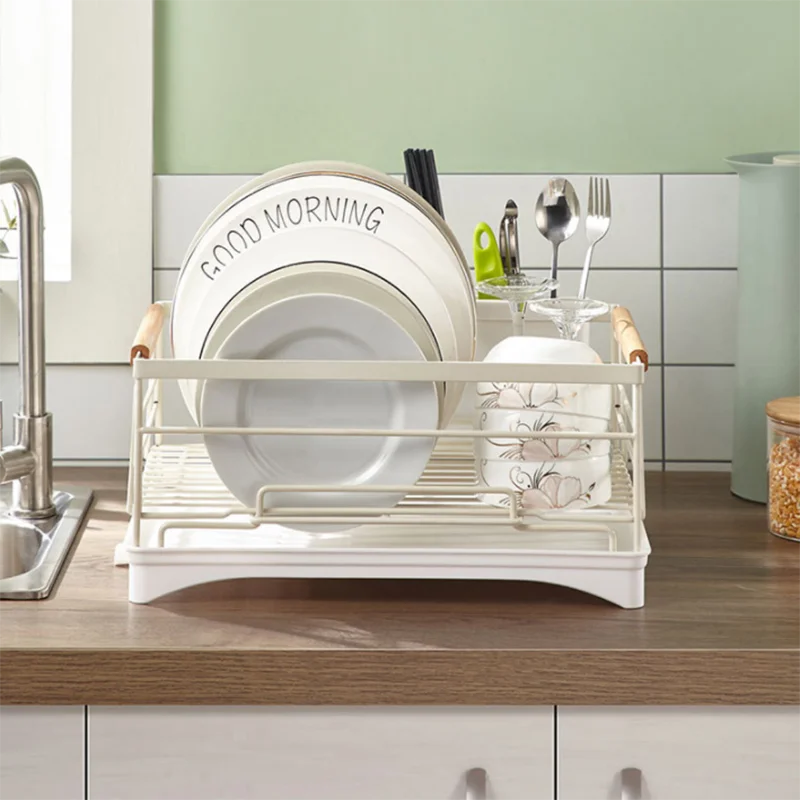 

Multifunction Dish rack Dish Drying Rack with Drainboard Kitchen Light Duty Countertop Utensil Organizer Storage
