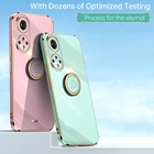 Чехол для Huawei Honor 50 Pro, 50SE, Honor 30 Pro, Lite, с мягкими краями и задним фарфоровым кристаллом, с кольцом, вращающимся на 360 градусов