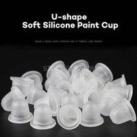 100pcs soft microblading tattoo ink cup cap pigment silicone holder container sl for needle tattoo accessory supply