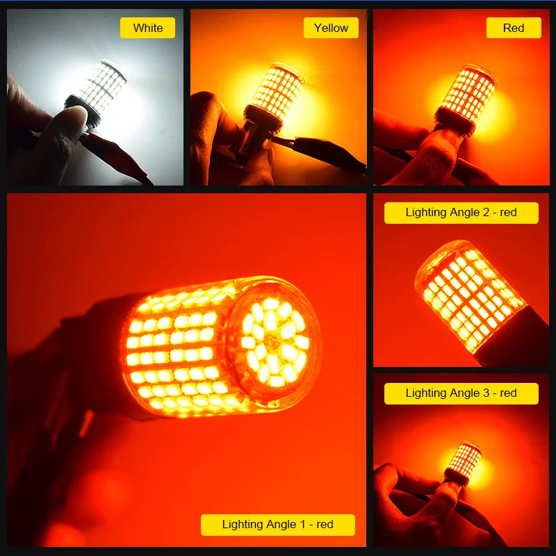 

1pcs LED Bulbs144smd For Front Rear Turn Signal Light Stop Brake Lamp 1156 BA15S P21W BAU15S PY21W T20 7440 W21 WBlue White Red