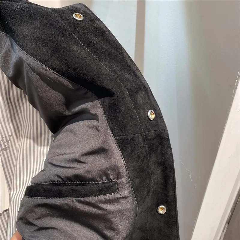 

fund of 2020 autumn outfit of men's leather jackets tooling black sheepskin leather B2BDA3205 wind cultivate morality