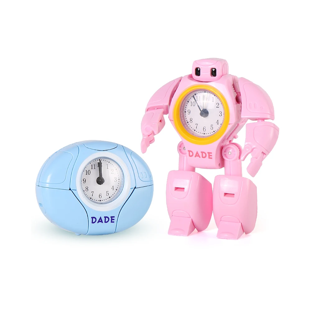 Трансформаторный робот будильник настольные креативные Мультяшные часы игрушки