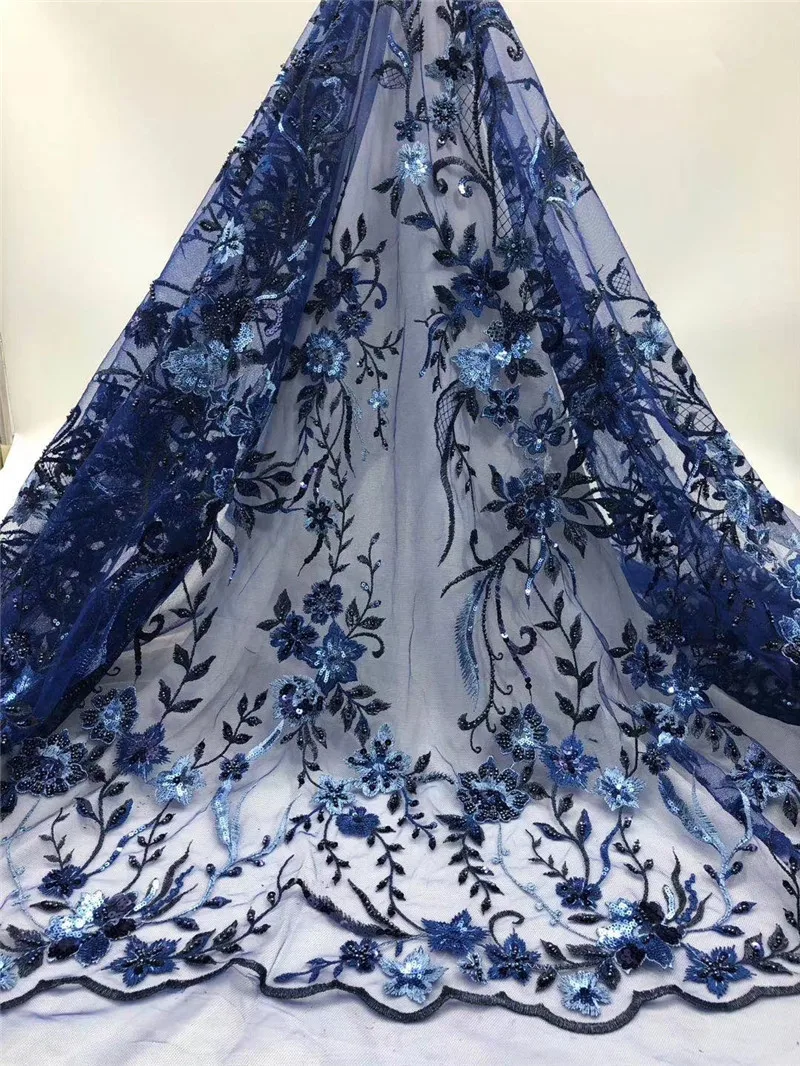 

5 ярдов бусины пробки дизайн 2020 новая мода цветы пайетки сетка тюль кружева ткань для свадьбы или вечерние платья JHJU033