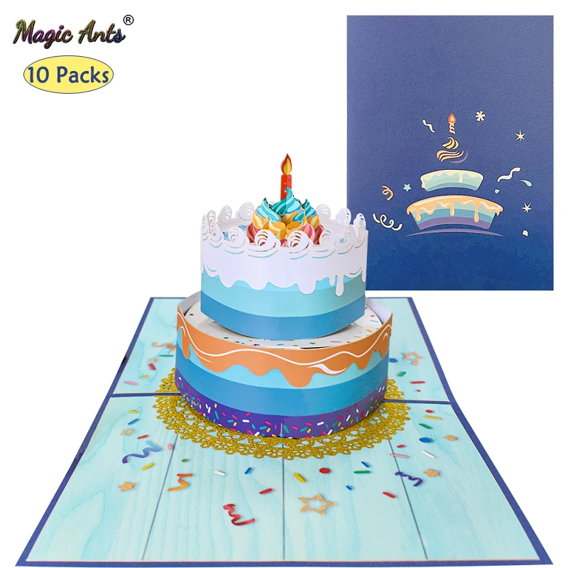 Открытки с днем рождения для жены мамы папы детей Подарок на юбилей 10 упаковок -