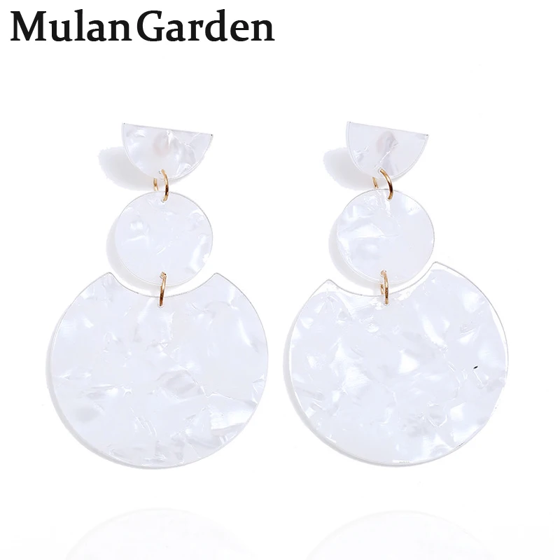 Винтажные Длинные акриловые серьги M & G для женщин большие белые висячие из