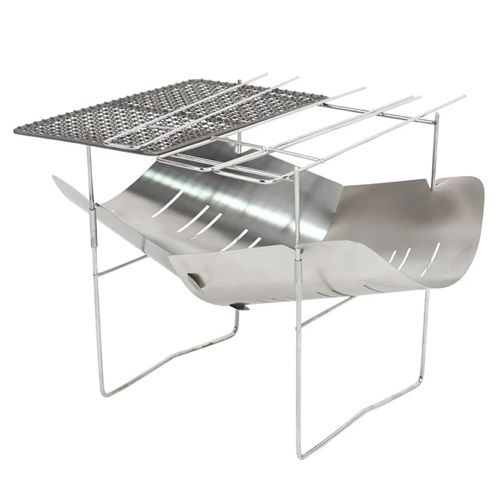 

Stainless Steel Portable Folding Outdoor Camping Picnic BBQ Barbecue Grill Rack Folding design, portable and lightweight carry.