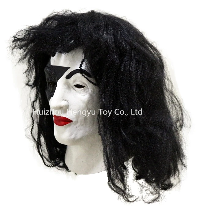 

DELUXE KISS PAUL STANLEY STARCHILD OVER THE HEAD LATEX MASK WITH HAIR NEW