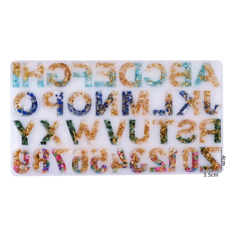 

DIY English Alphabet Numbers Keychain Silicone Epoxy Mold DIY Keychain Pendant Jewelry Crafting Mould for Halloween Gift B85D