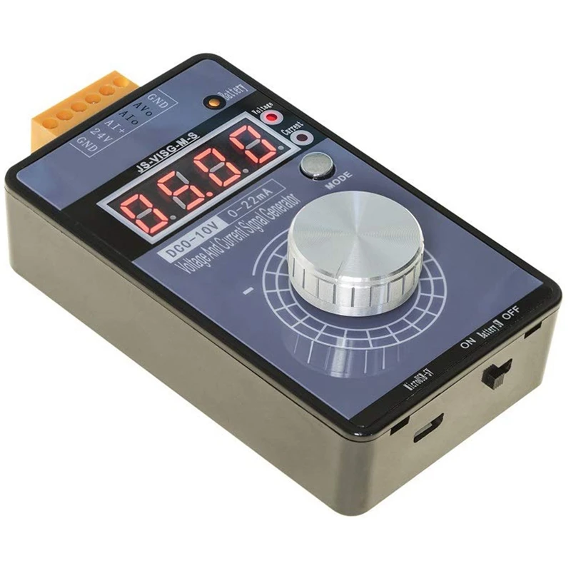 

DC0-10V 0/4-20MA Current Voltage Signal Generator, Built-In Rechargeable Battery Portable Analog Simulator for PLC and Panel Deb