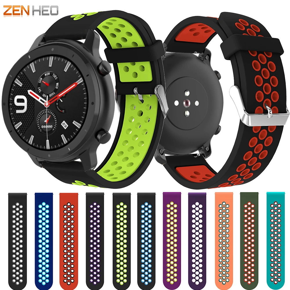 

22mm Watch Strap For Xiaomi Huami Amazfit GTR 47mm/GTR 2 2e Replacement Silicone Watchband for Huami Amazfit Pace Stratos 2 2S