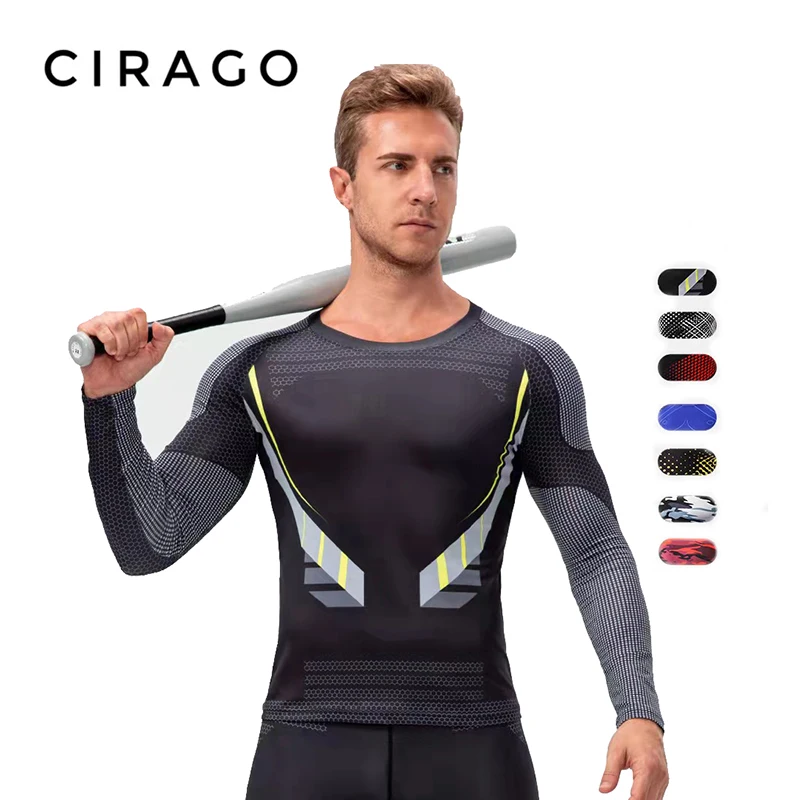 

Mens Running T-shirt Quick Dry Compression Sport Long Sleeve Fitness Gym Men's Jersey Sportswear Soccer Cycle Suits New 2021
