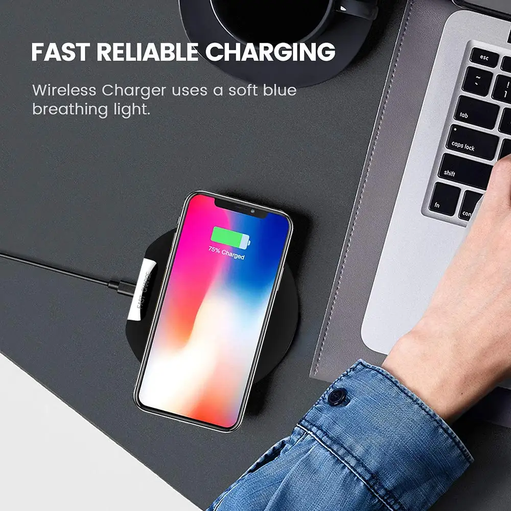 Беспроводное зарядное устройство DCAE Qi 10 Вт быстрая зарядка для iPhone XS XR X 8 11 Samsung S10