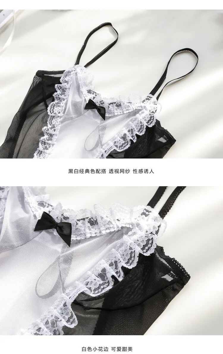 Сексуальное нижнее белье косплей французский фартук костюм горничной женский