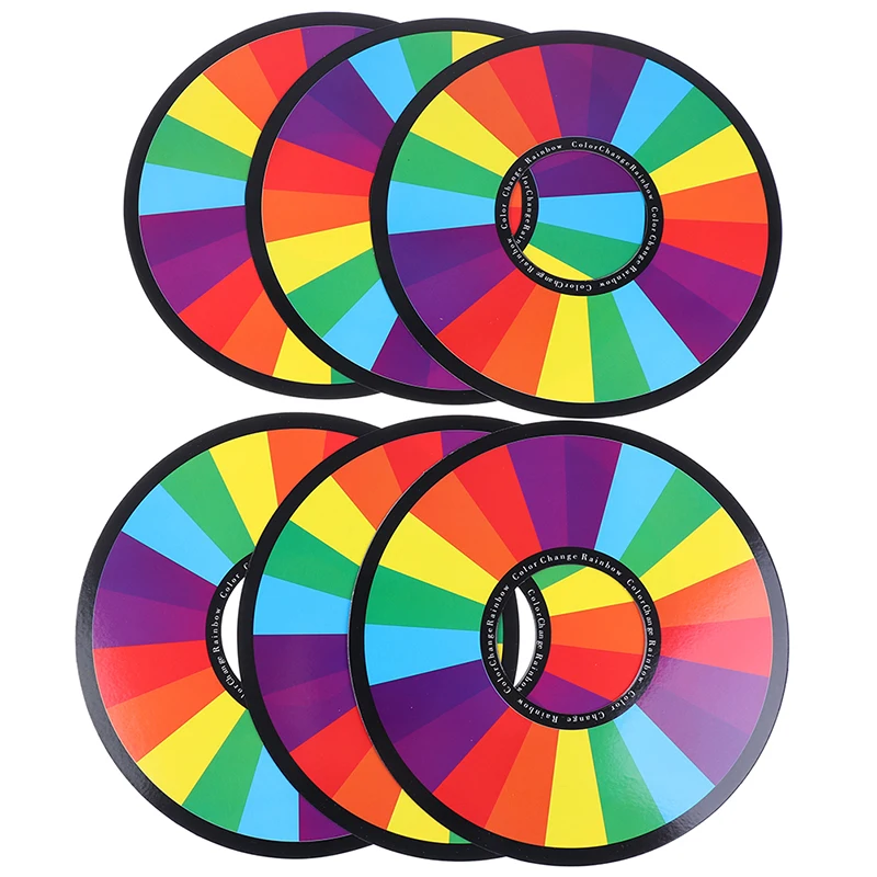 6 шт. Детские радужные кольца волшебные трюки изменяющее цвет волшебное кольцо