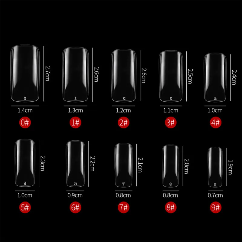 500 шт. прозрачные накладные ногти с полным покрытием Типсы для французского