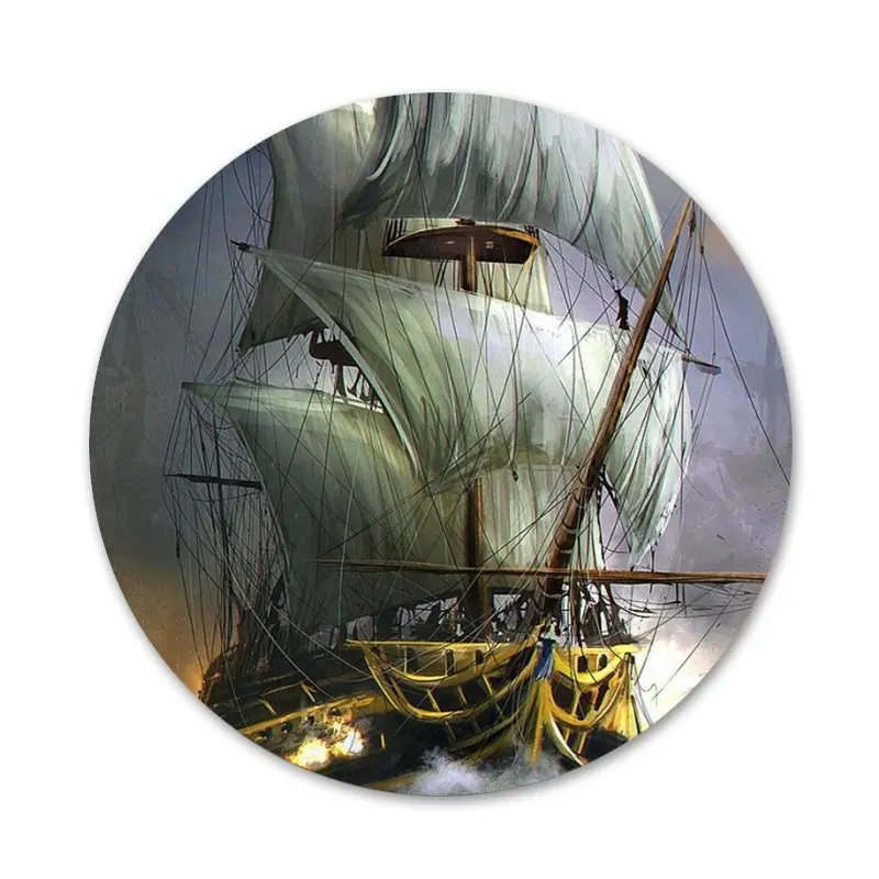 Пиратский корабль Парусный мачта лодка море значок значки металлические для