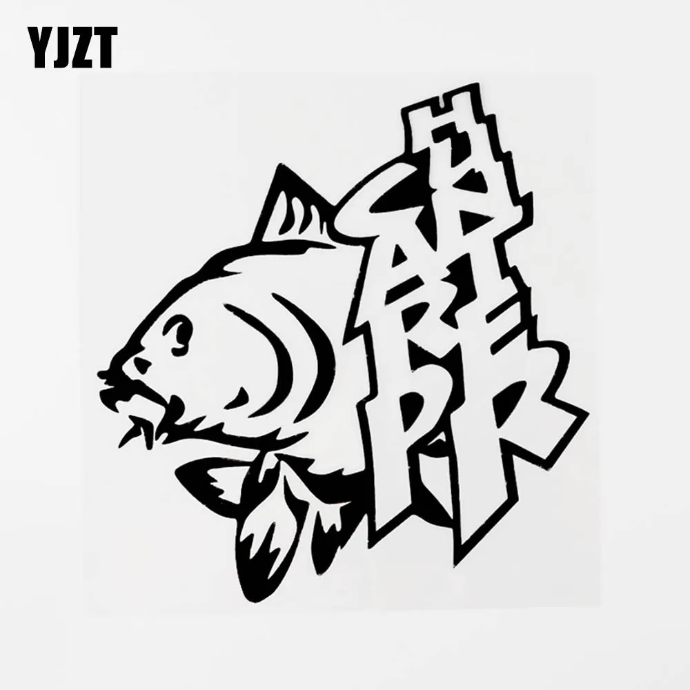 

YJZT, 15,5 см × 16,3 см, модная виниловая мотоциклетная наклейка для автомобиля на карпа Hunter, черная/Серебристая Наклейка 8C-0504