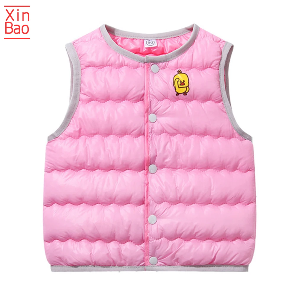 Милый осенне-зимний жилет XINBAO для мальчиков и девочек куртка с легким белым