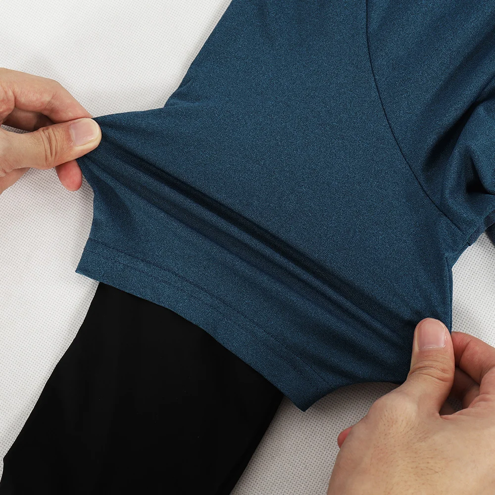 ARSUXEO Men's Spring Autumn Running Shirts Quick Dry Fit Compression Sport Shirt Long Sleeve Elastic Fitness Gym Clothing 18T8