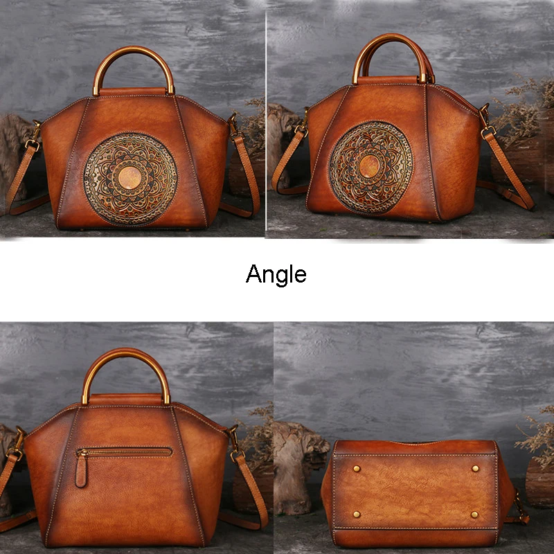 Винтажные женские сумки из натуральной кожи с цветком Тотем сумка через плечо