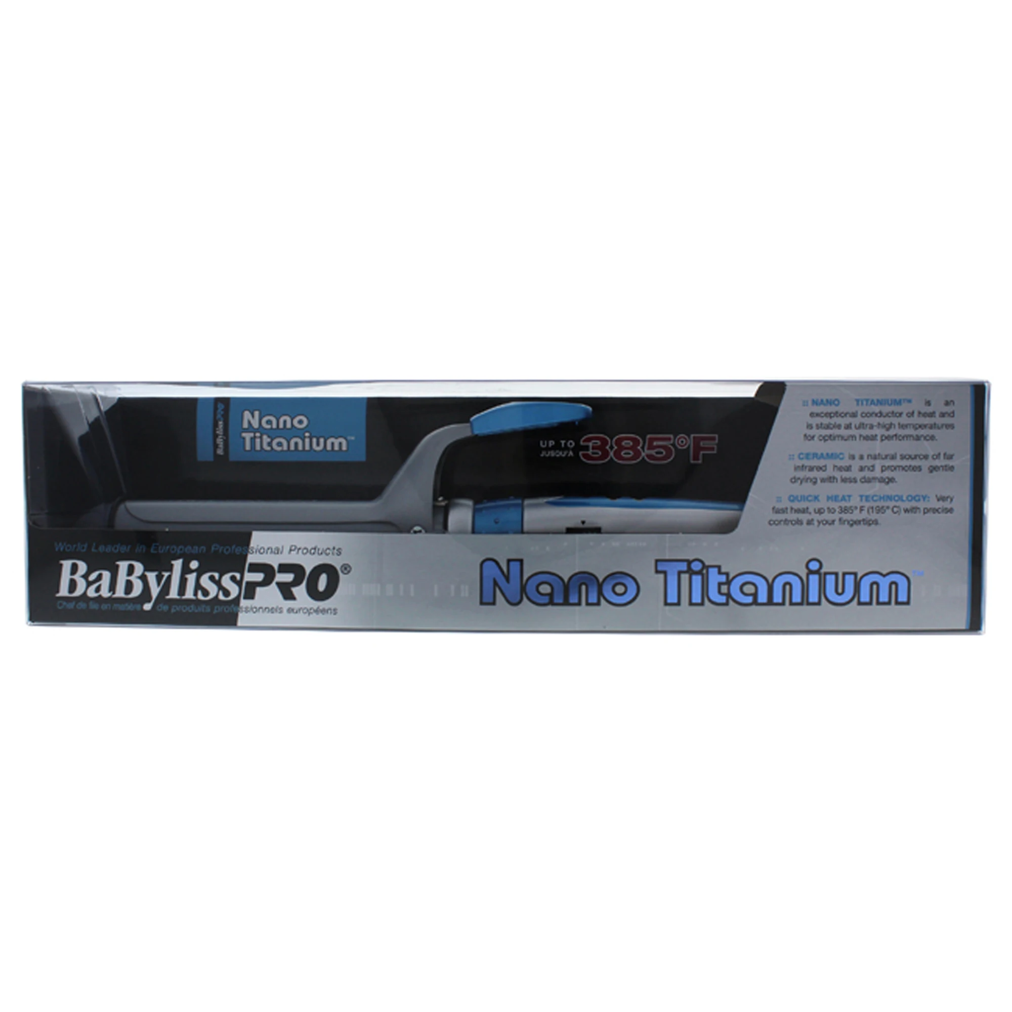 

Babyliss PRO Nano Titanium And Ceramic Curling Iron - Model BNT100SC - Grey/Blue
