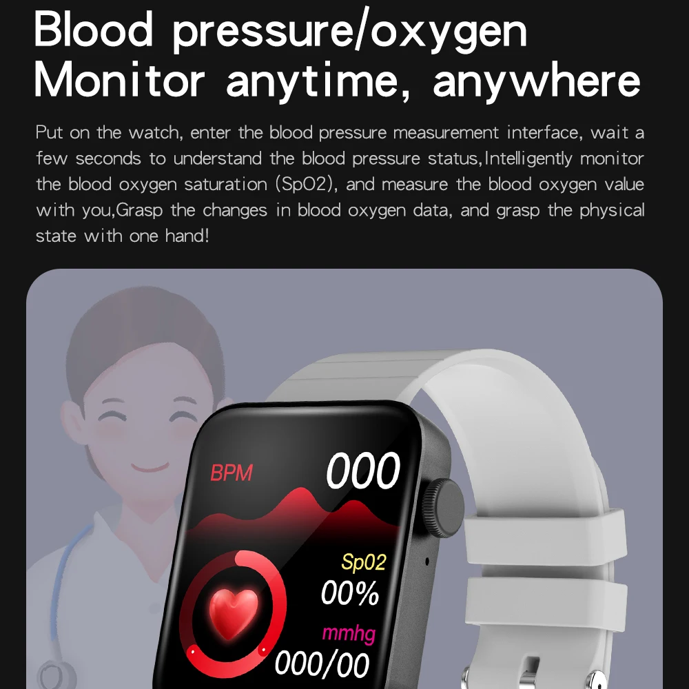 

P88 1.54 inch Full Touch Screen Dail Call Female Smartwatch Message Reminder Men Weather Display Smart Watch for android ios
