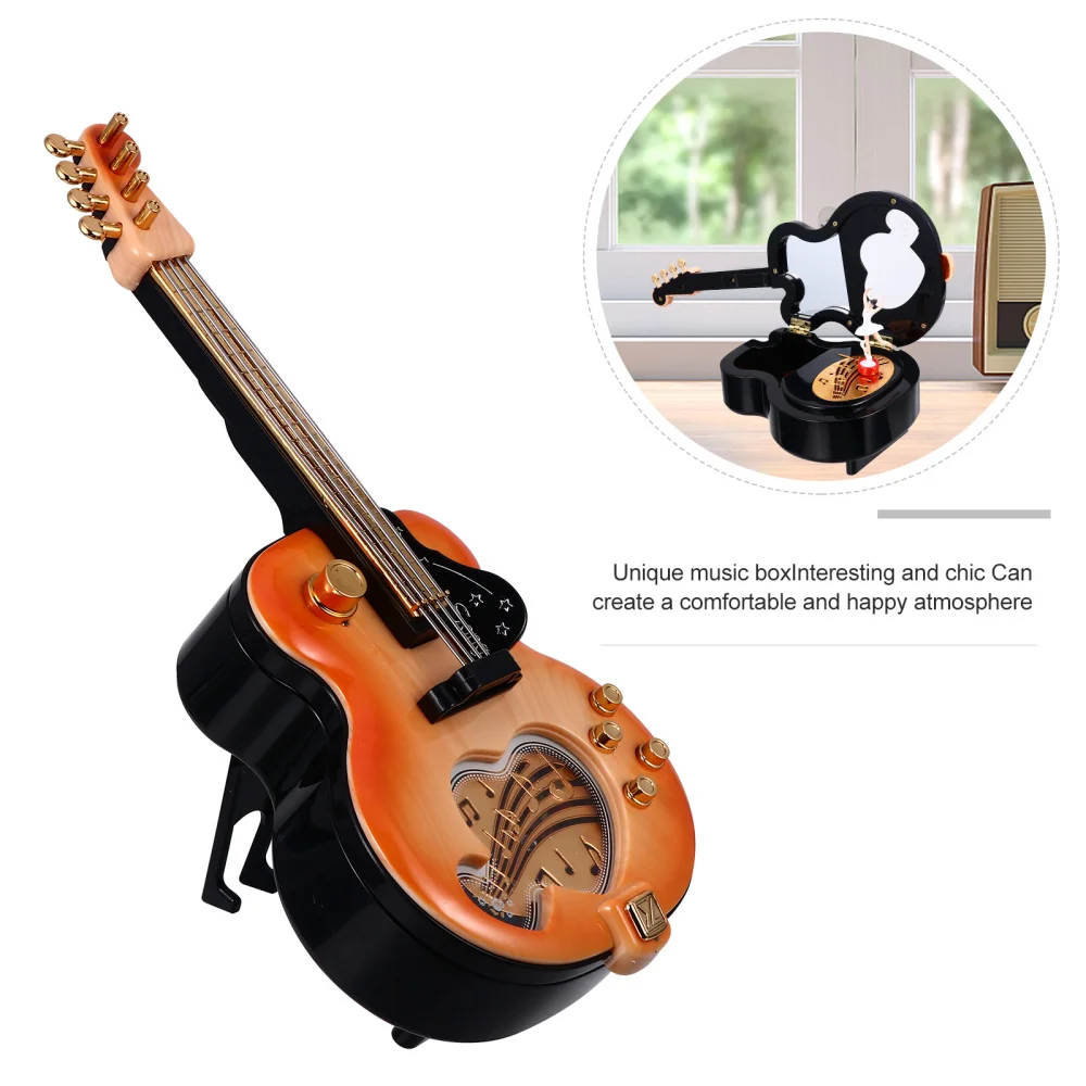 

1pc Violin Shaped Music Box Rotating Dancing Girl Desktop Instrument Adornment