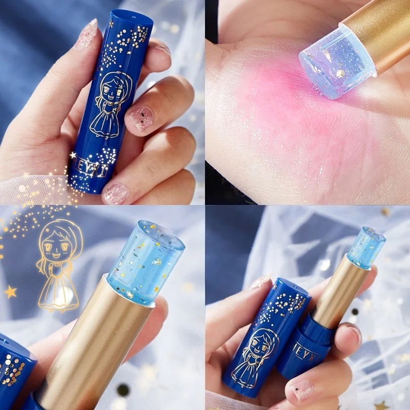 

New Little Princess Lip Balm Temperature Change Moisturizing Moisturizing 24K Natural Lasting Lip Glaze Lip Care Oil
