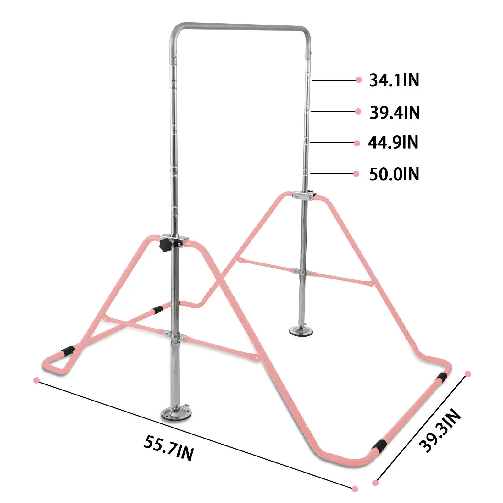 VEVOR Kids Adjustable Gymnastics Horizontal Bar 130LBS Kip Bar Climbing Tower Gym