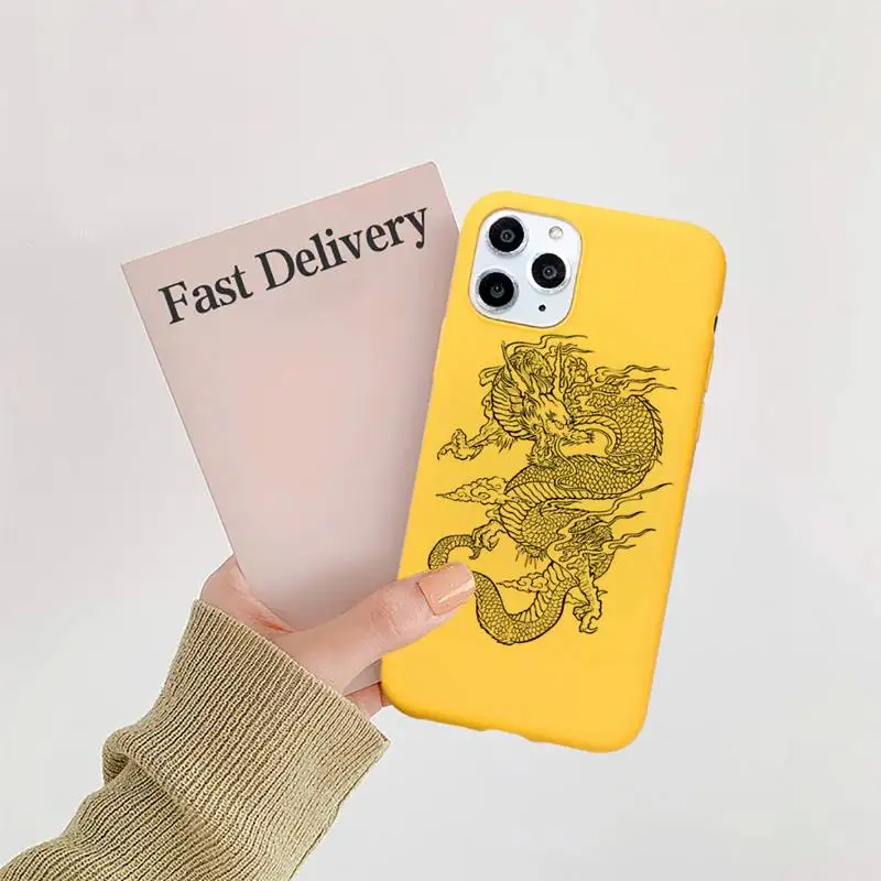 

Dragon luxury Phone Case shell Candy Color for iPhone 11 12 mini pro XS MAX 8 7 6 6S Plus X SE 2020 XR