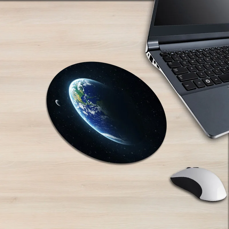 Круглый коврик для мыши XGZ Космический ландшафт комет столкновение земля звезда