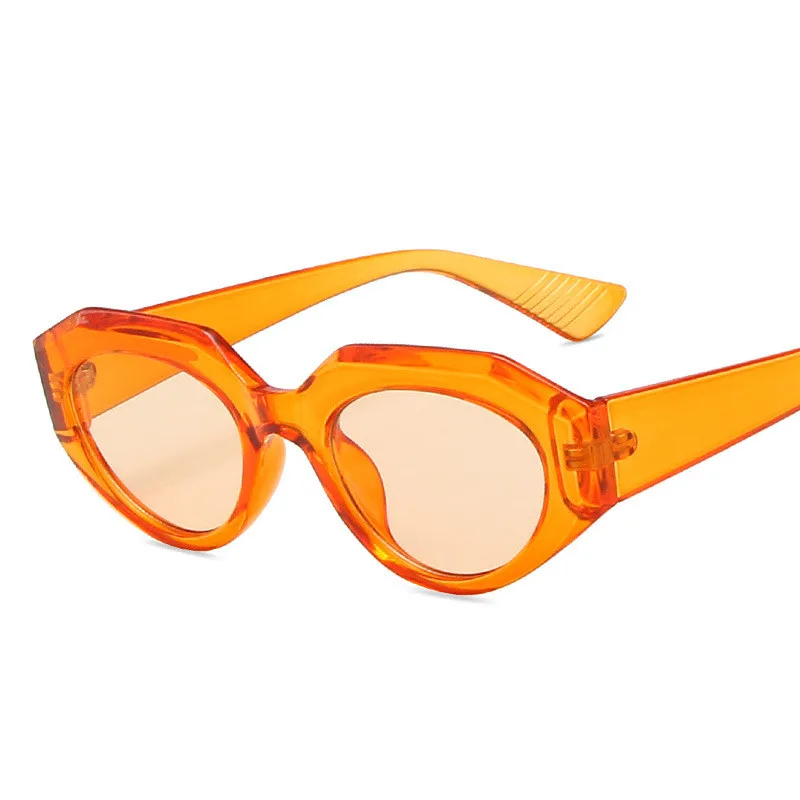 

OLOEY Fashion Sunglasses Women Retro Cat Eye Polygonal Colorful Small Sunglasses for Men and Women Street Shooting Lentes UV400