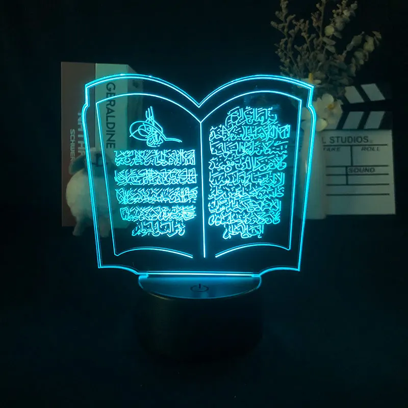 

Исламский Коран 3D ночной Светильник будильник базовый проектор изменение цвета Delineascope подарок Прямая поставка сенсорный датчик для детей