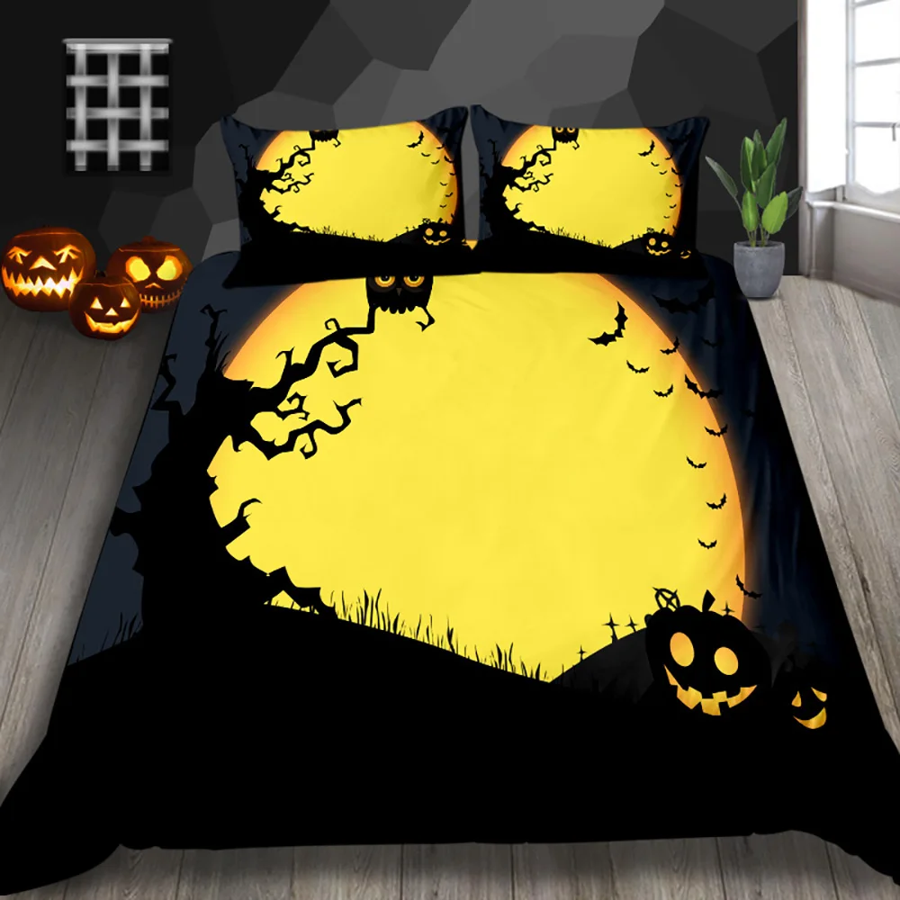 

Thumbedding Halloween Lantern Print Bedding Set Hot Selling King Duvet Cover Fashionable Queen Full Twin Single Double Bed Set