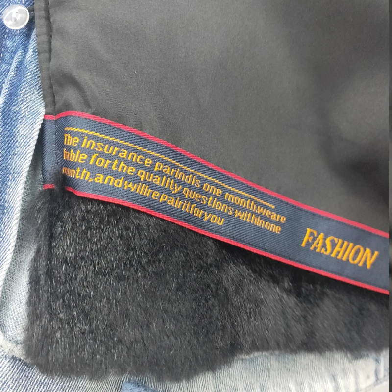 Winter loose thickening removable Rex rabbit hair liner cowboy parkas Natural Fox fur cuff collar female short coat Natural