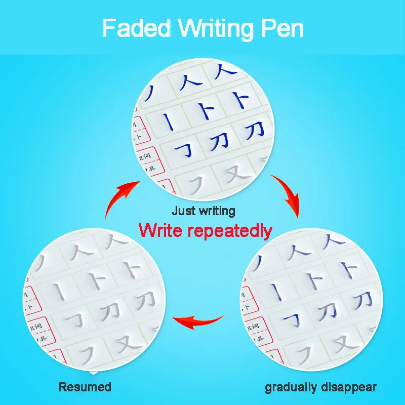 Тетрадь для каллиграфии с 3D рисунком 4 книги/набор | Канцтовары офиса и дома