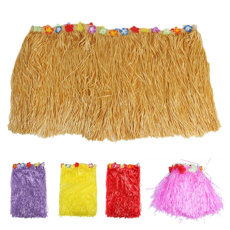 

Table Skirt Hawaiian Luau Flower Grass Garden Wedding Party Beach Decor Khaki