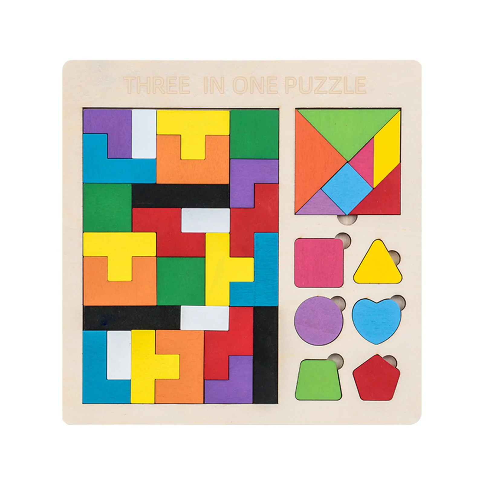 

Игрушки Монтессори 3 в 1, деревянная головоломка для детей, танграмма, головоломка для мозга, игрушка, Геометрическая логика, IQ игра, STEM, Монте...