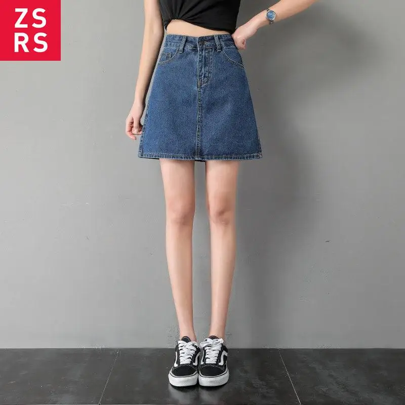 

Zsrs Sexy Women Denim Mini Skirt Fashion High Waist Korean 2020 summer Womens ladies A-line Jeans short Skirt Button