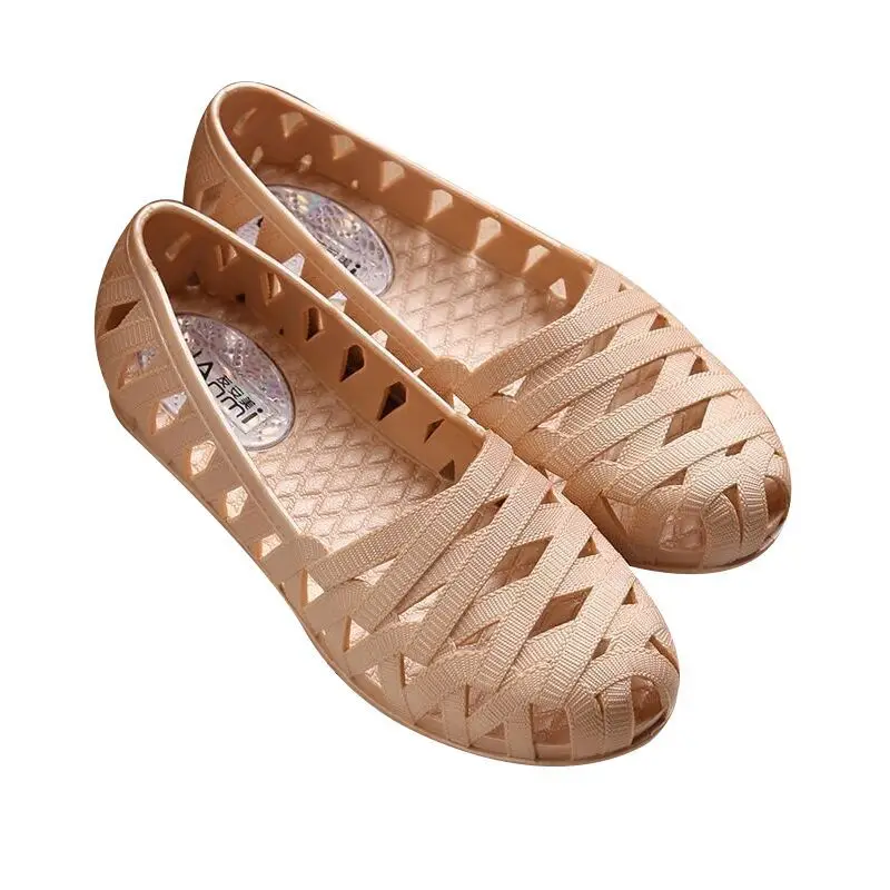 

Summer Leisure Fashion PVC Flat Bottom Breathable Strand Empty Baotou Hole Sandals Women's Shoes Mother Shoes Zapatos De Mujer