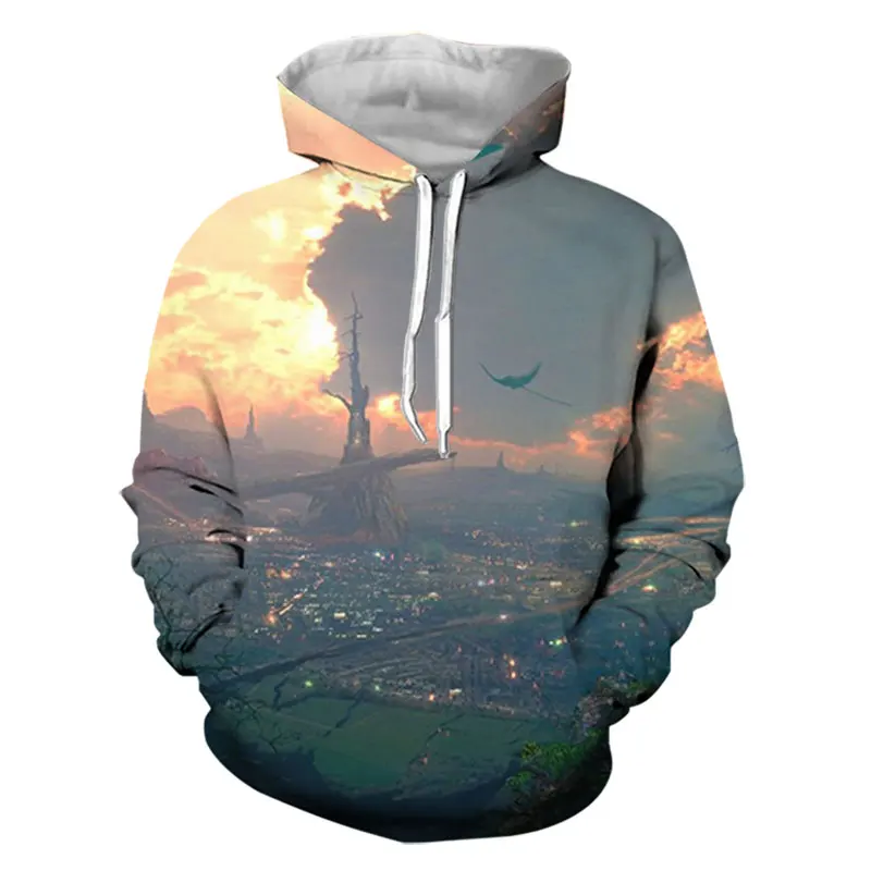 

2021 fall/winter hoodie new style 3D printing style men's hoodie fashion 3D three-dimensional printing autumn streetwear color h