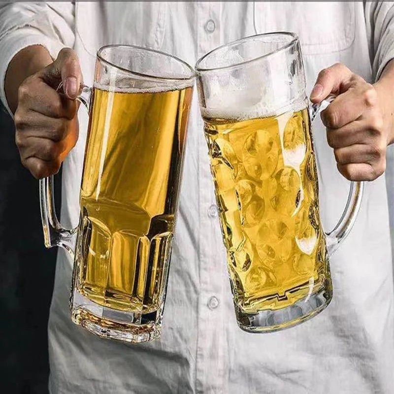 

2PCS/Creative Glass Web Celebrity Draught Glass with Handle