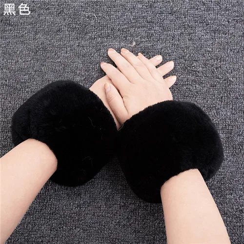 Qearlstar из искусственного кроличьего меха запястье для женщин утолщенные манжеты