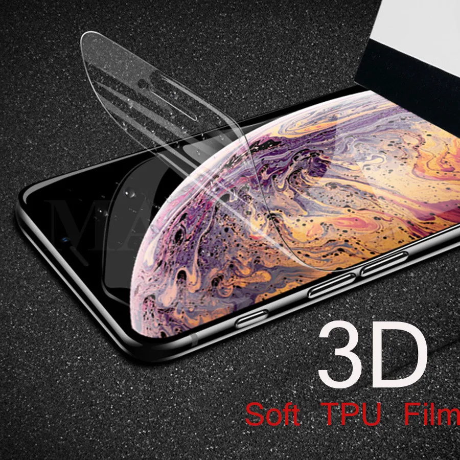 3D Силиконовая Гидрогелевая пленка для iPhone 11 Pro XS Max Защитная Прозрачная мягкая