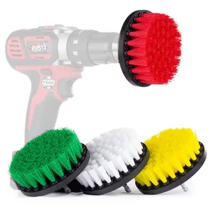 Набор из 4 щеток для дрели, электрическая дрель, щетка для душа, автомобиля, кожи, пластика, дерева, набор для чистки мебели