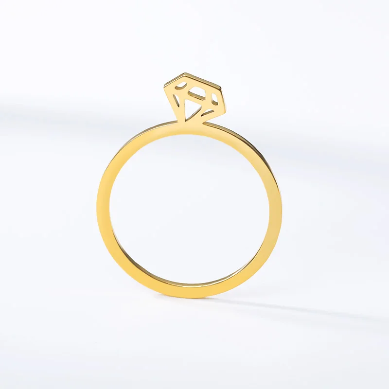 Creative Geometric Ring Stainless Steel Fine Gold Color Jewelry For Women Men Best Birthday Gift Regalos Para Mujer | Украшения и