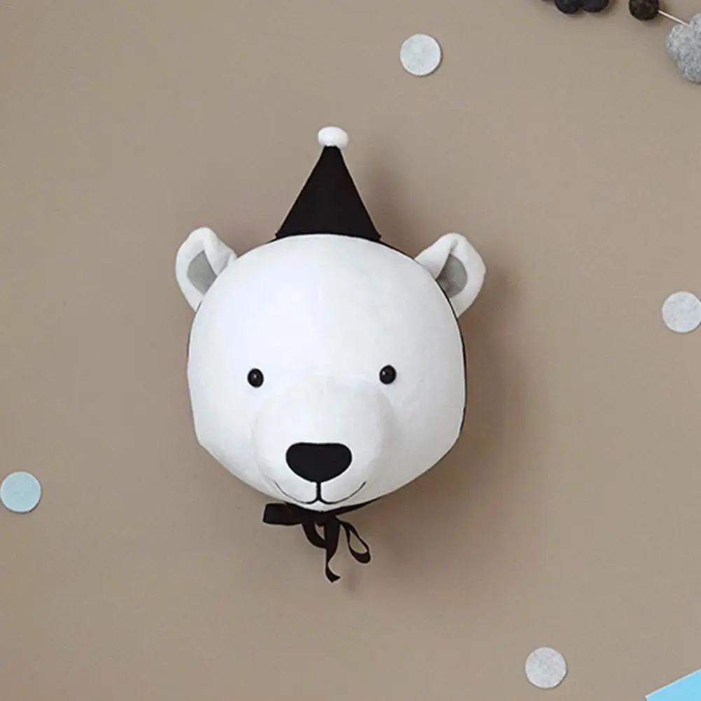 Baby Room 3D Animal Head Wall Mount Bear/deer/elephant Hanging Toys Kids Plush Toy Decoration | Игрушки и хобби