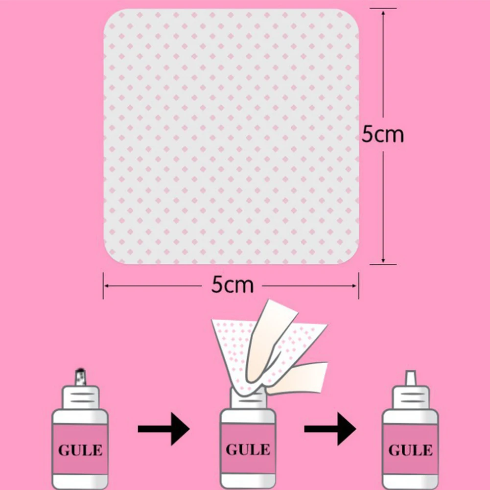 

100Pcs Professional Grafting Eyelash Glue Pads Adhesive Remover Cleaning Sheets