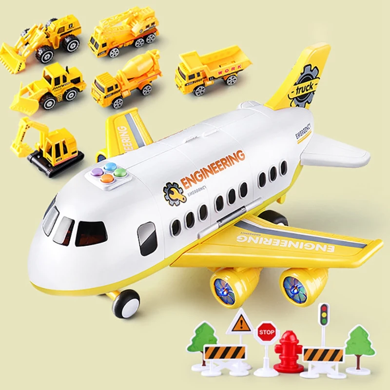 Music Story Simulation Track Inertia Children's Toy Aircraft Large Size Passenger Plane Kids Airliner Car |