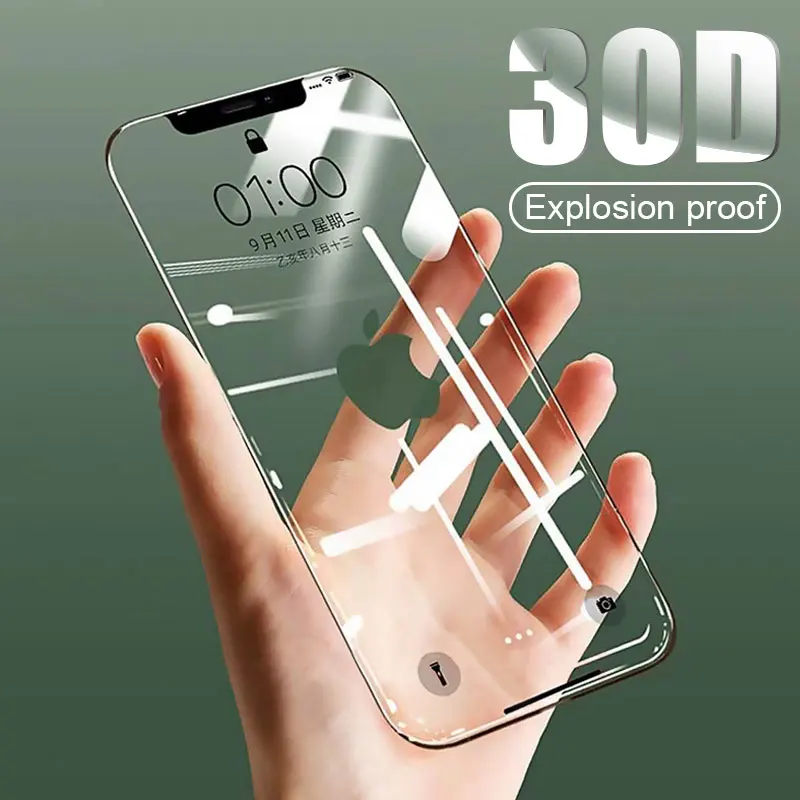 

30D Full Cover Tempered Glass on For iphone 12 11 Pro Max Screen Protector Protective Glass For iphone 12 11 X XR XS Max Glass